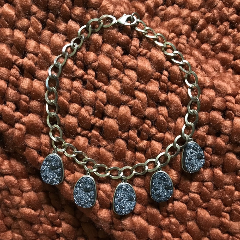 Stone and metal statement necklace